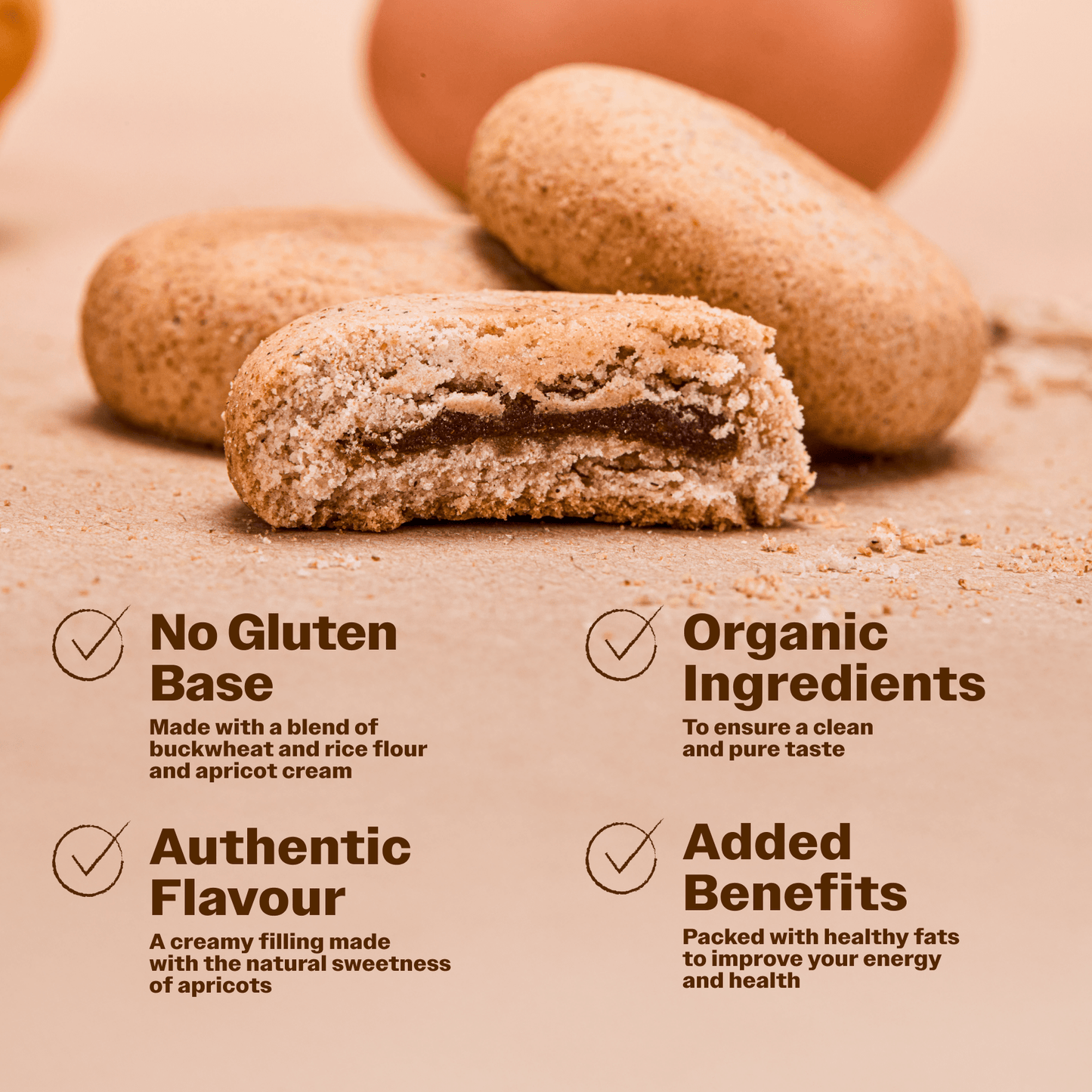 Bio Biscuits With Apricot Cream - Oh!My Snacks