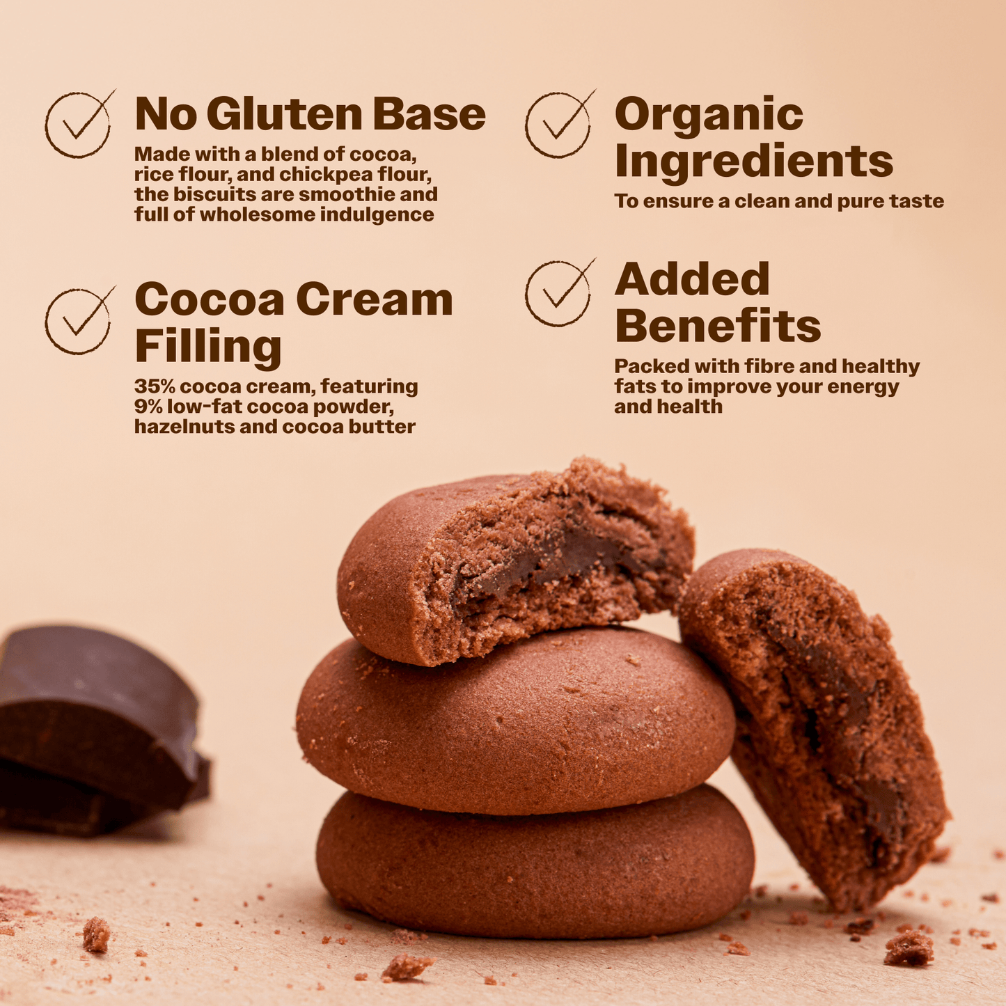 Bio Biscuits With Cocoa Cream - Oh!My Snacks