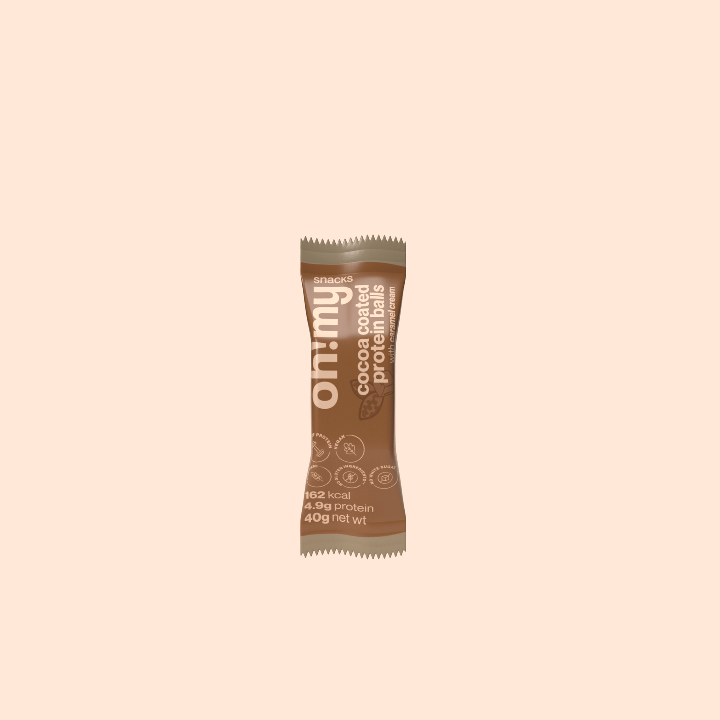 Cocoa Coated Protein Balls With Caramel Cream - Oh!My Snacks