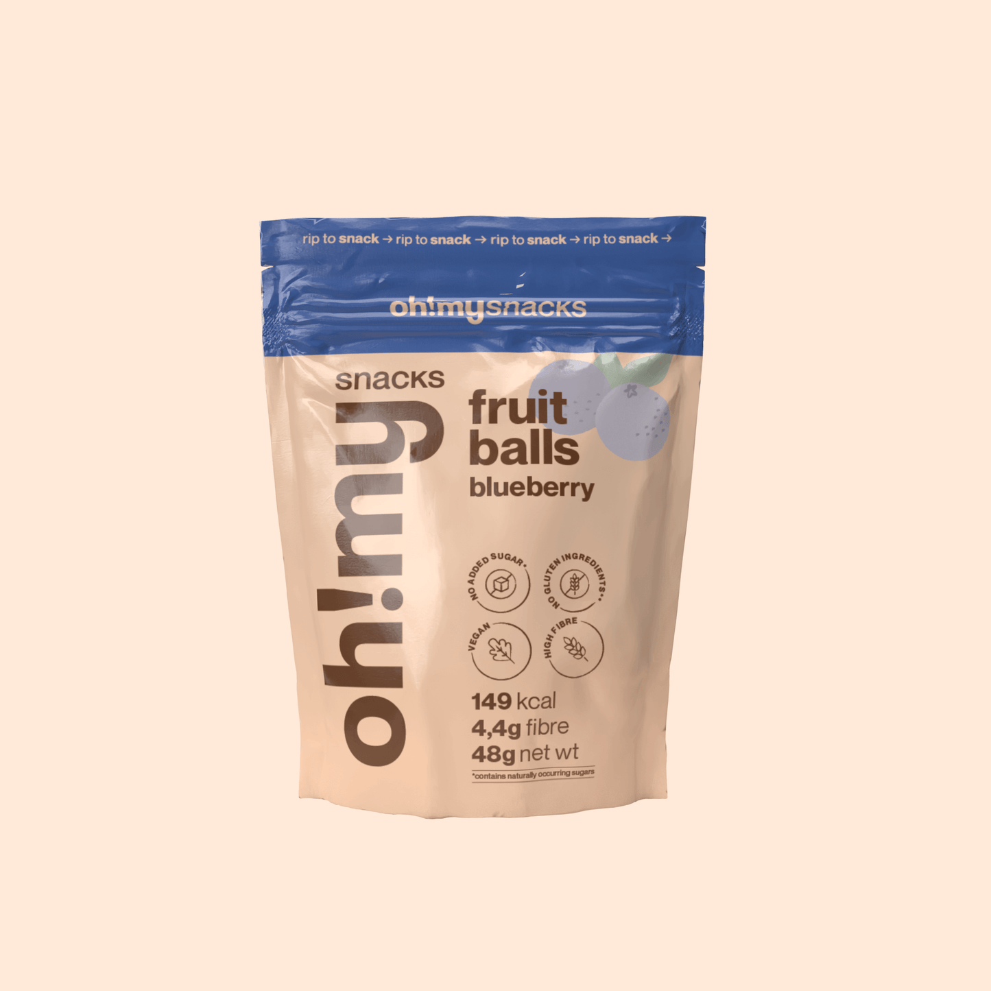 Fruit Balls Blueberry - Oh!My Snacks