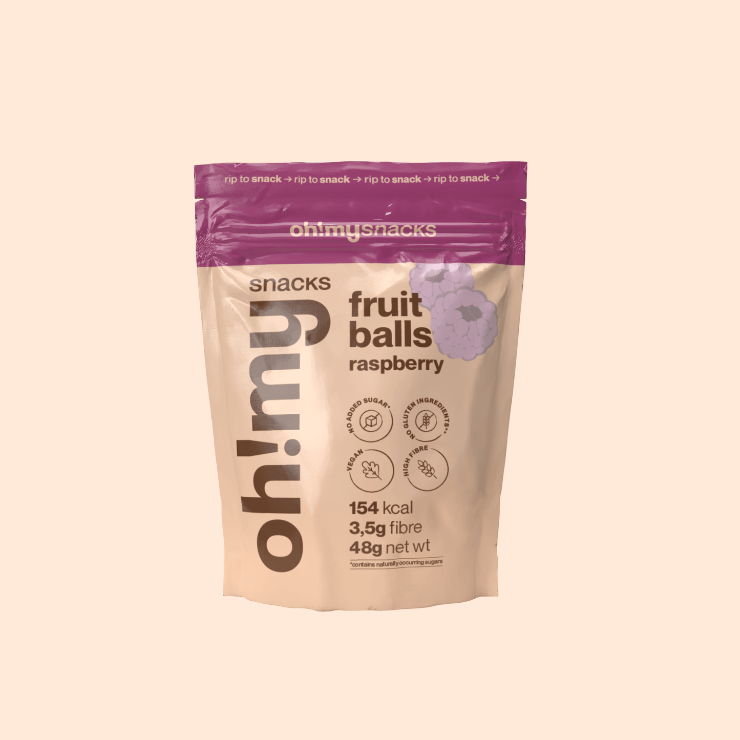 Fruit Balls Raspberry - Oh!My Snacks
