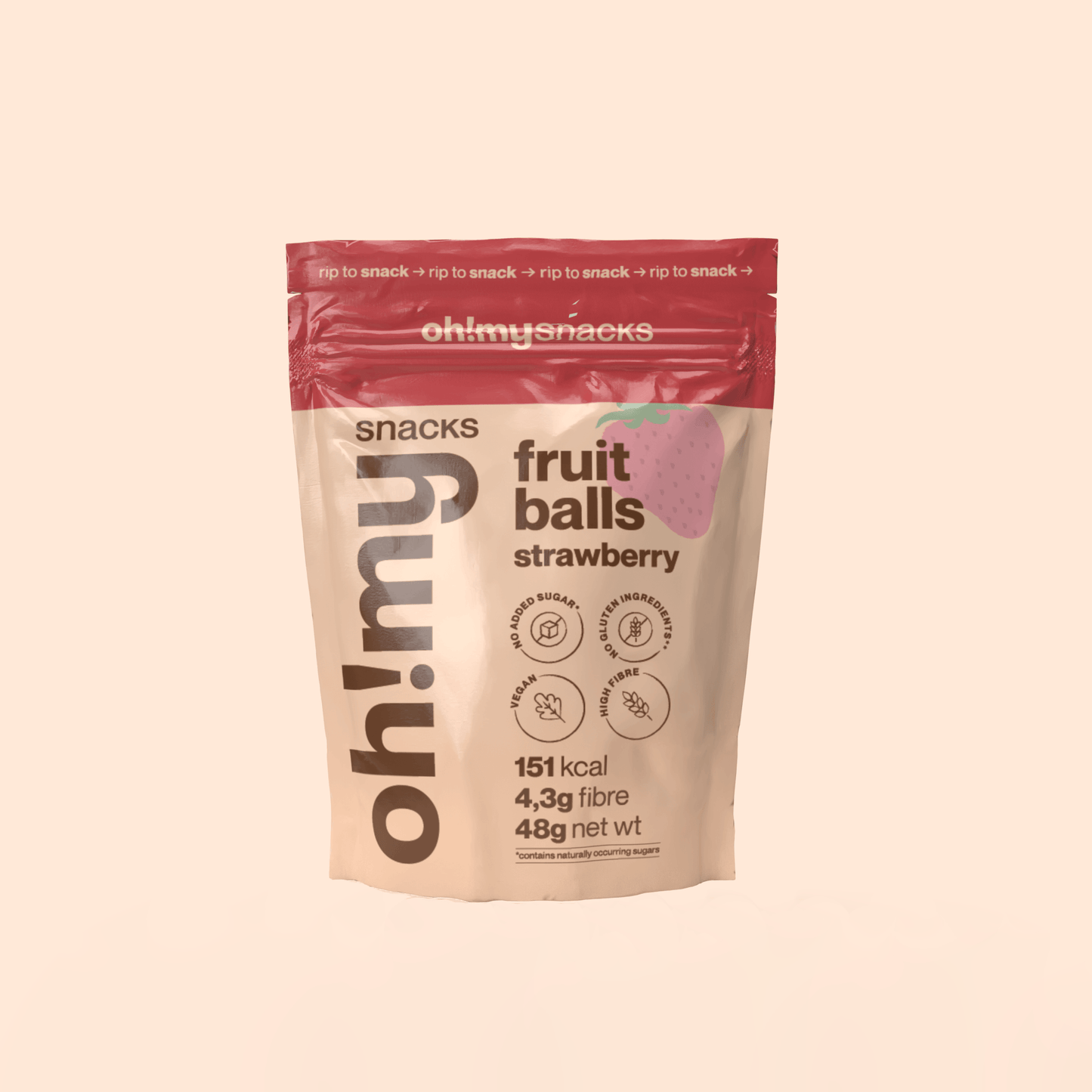 Fruit Balls Strawberry - Oh!My Snacks