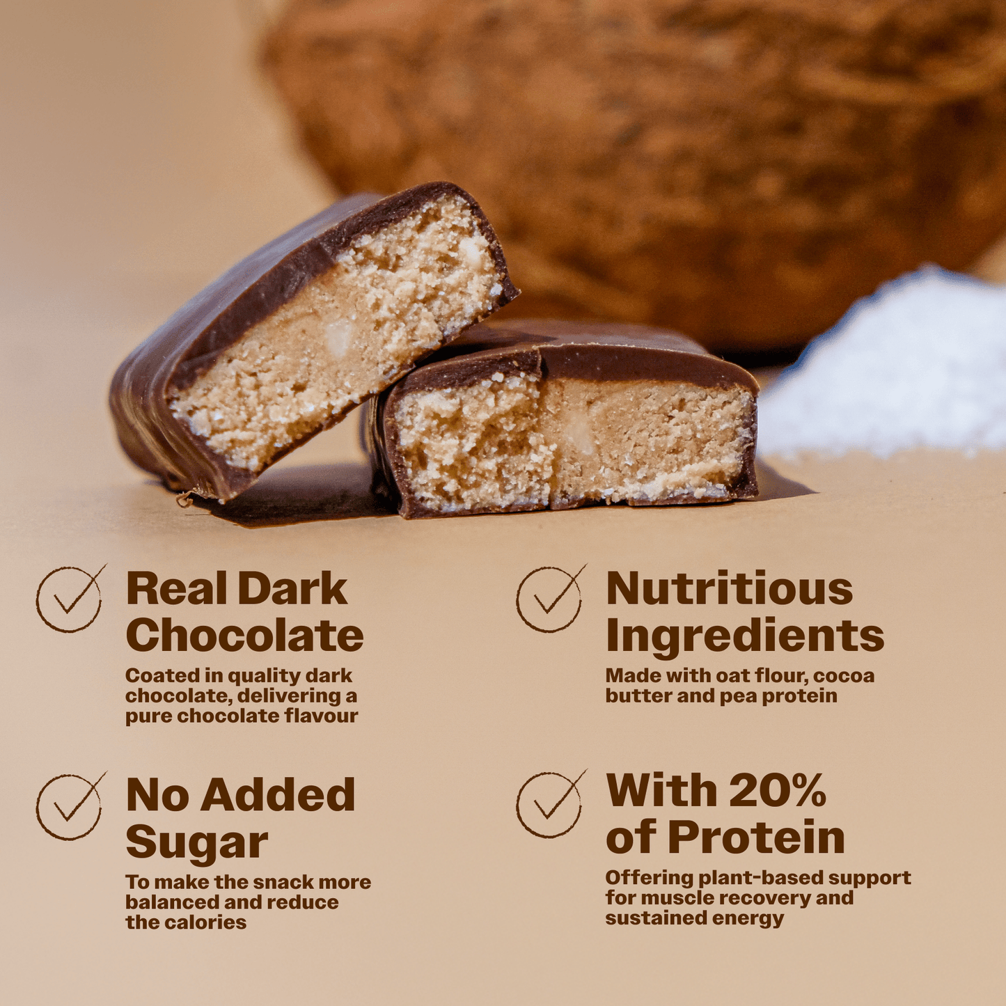 Pea Protein Bar With Coconut - Oh!My Snacks