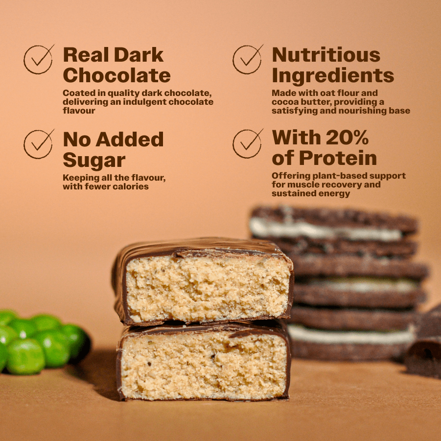 Pea Protein Bar With Cookies and Cream and Hemp Seeds - Oh!My Snacks