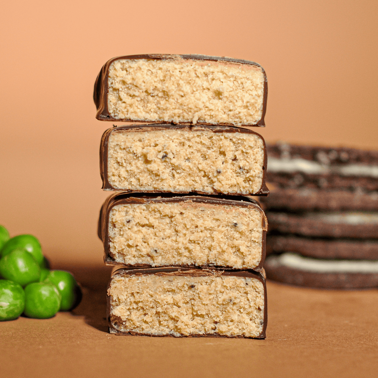 Pea Protein Bar With Cookies and Cream and Hemp Seeds - Oh!My Snacks