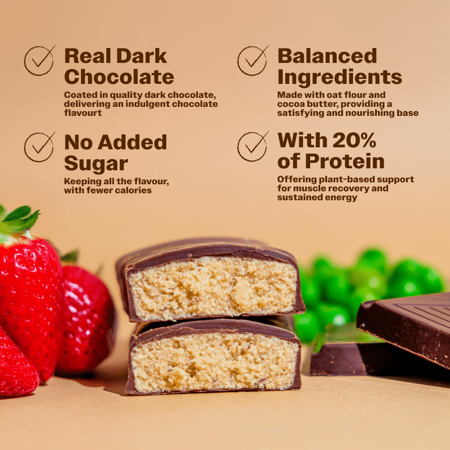 Pea Protein Bar With Strawberry and Hemp Seeds - Oh!My Snacks