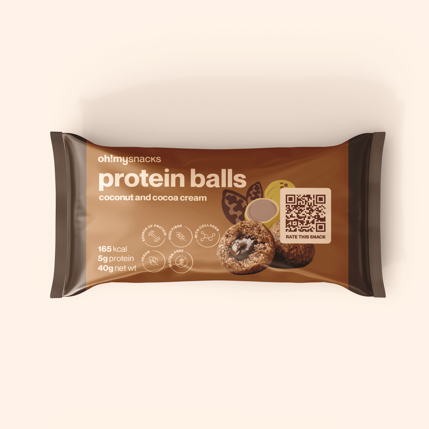 protein balls coconut and cocoa cream - Oh!My Snacks