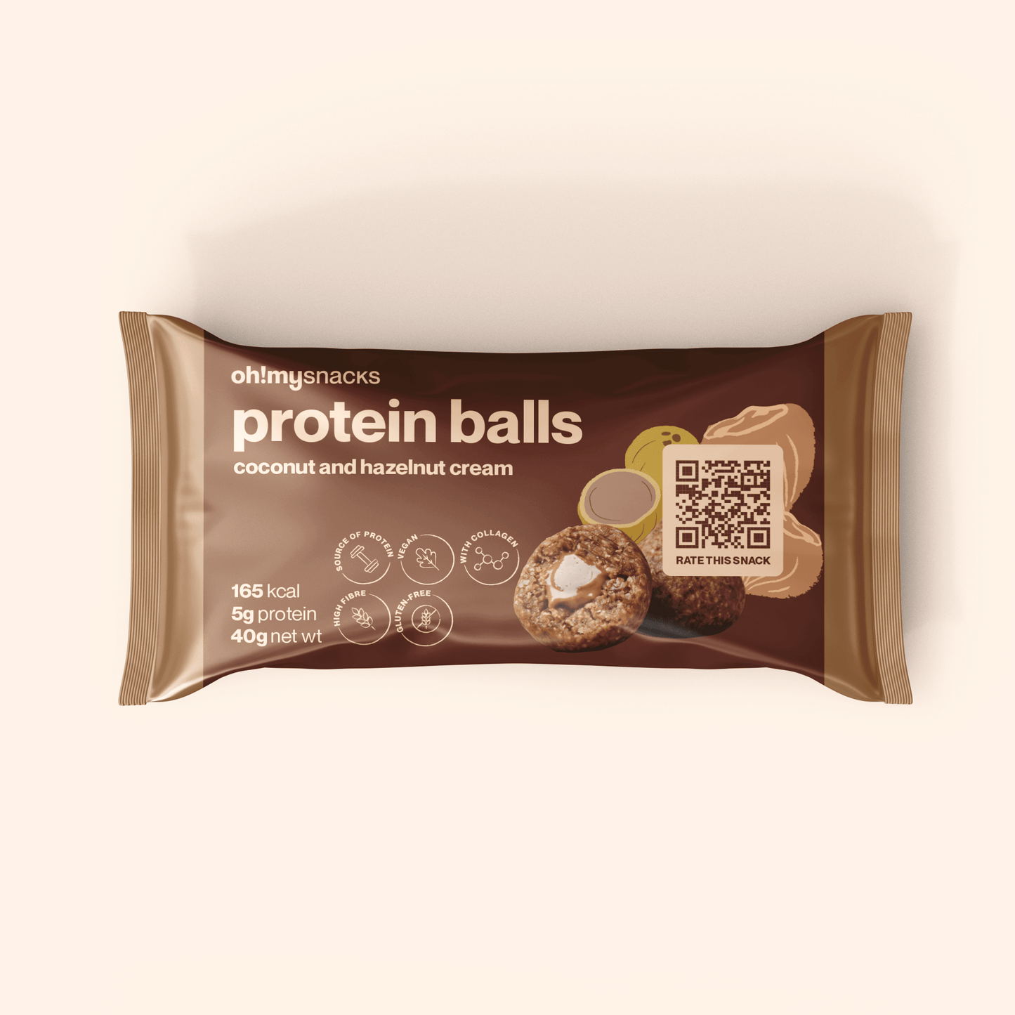 protein balls coconut and hazelnut cream - Oh!My Snacks