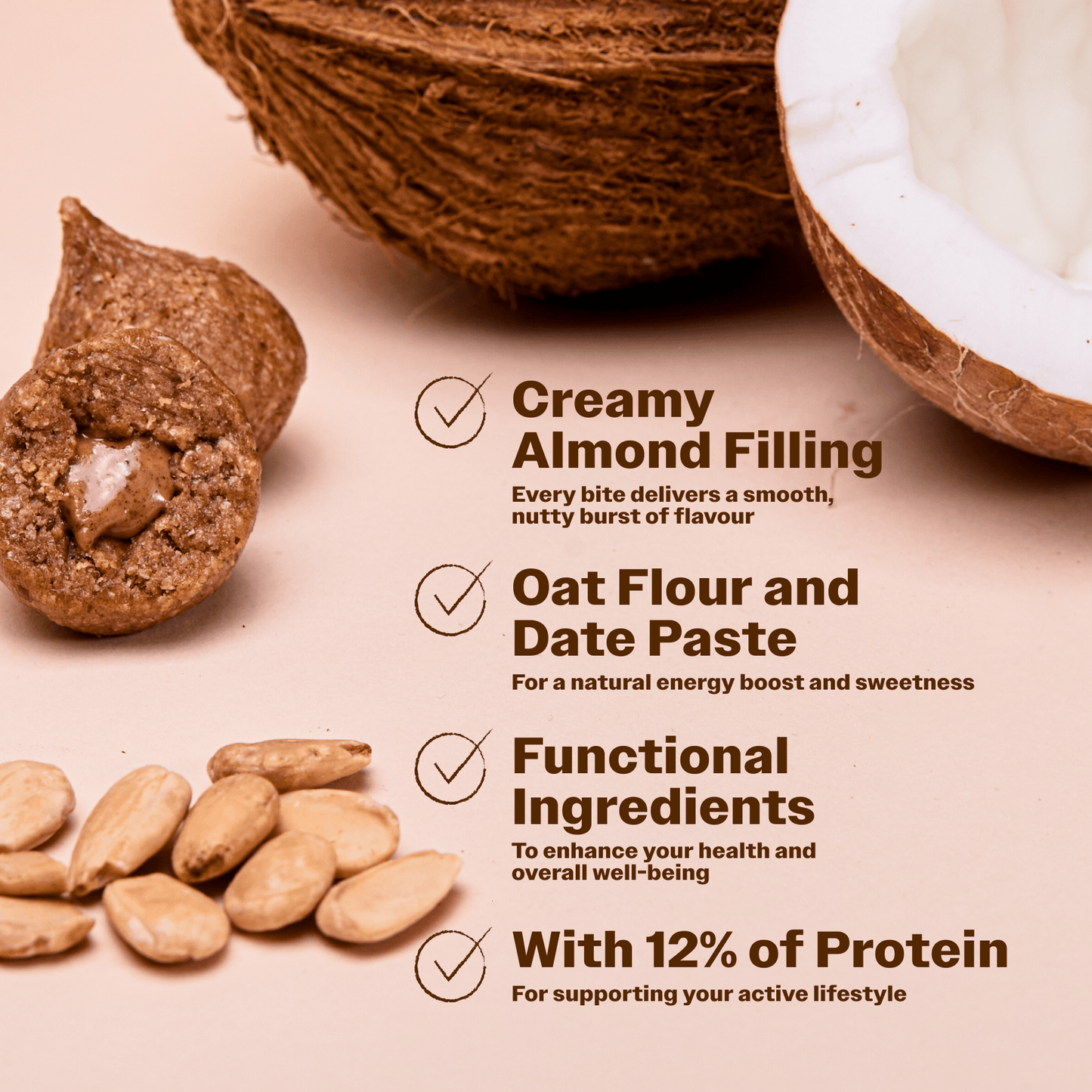 Protein Balls With Coconut And Almond Cream - Oh!My Snacks