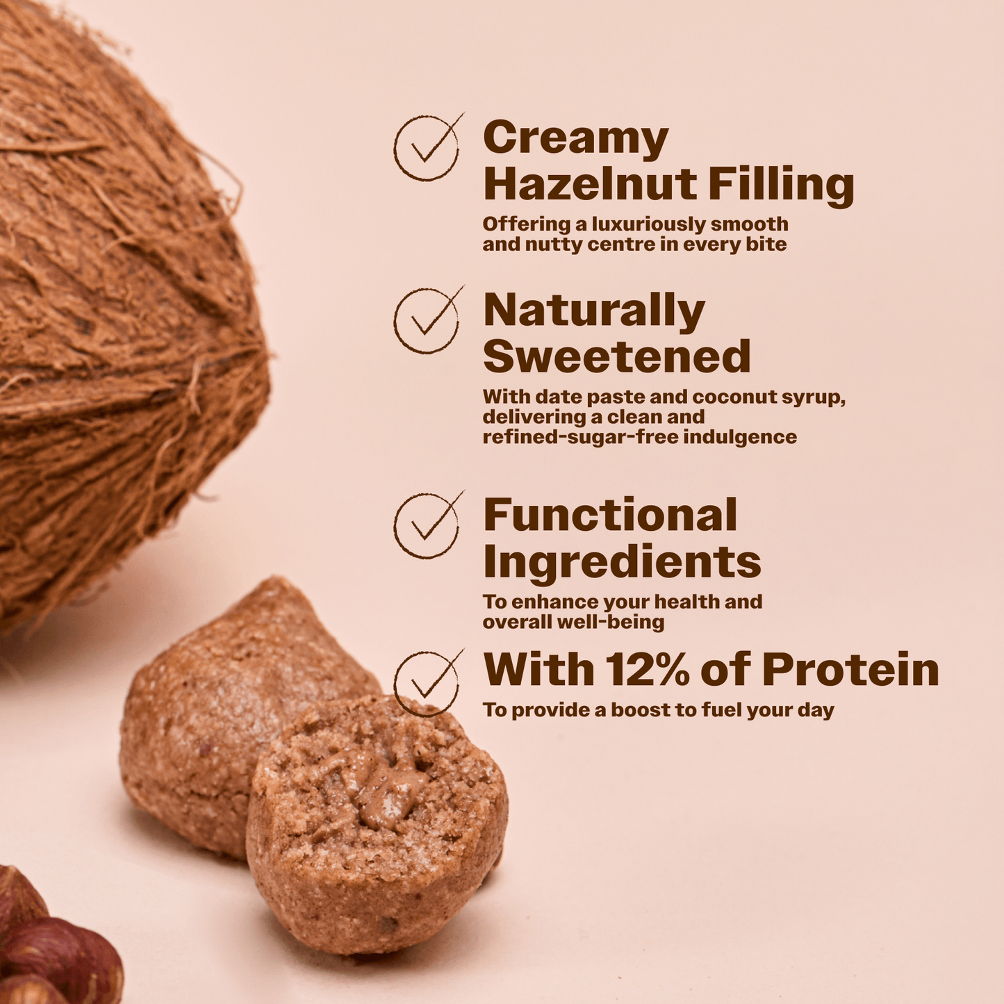 Protein Balls With Coconut And Hazelnut Cream - Oh!My Snacks