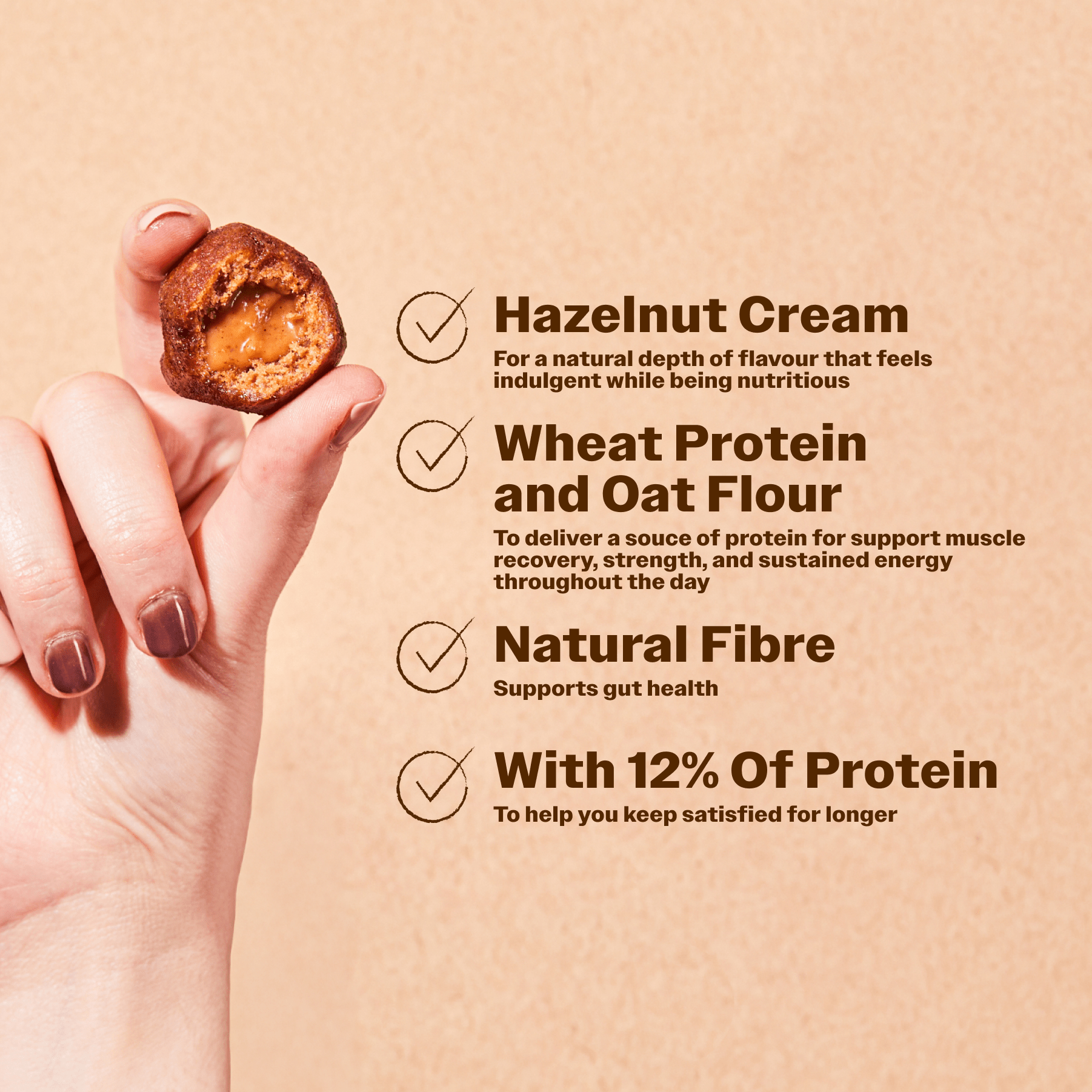 Protein Balls with Hazelnut Cream - Oh!My Snacks