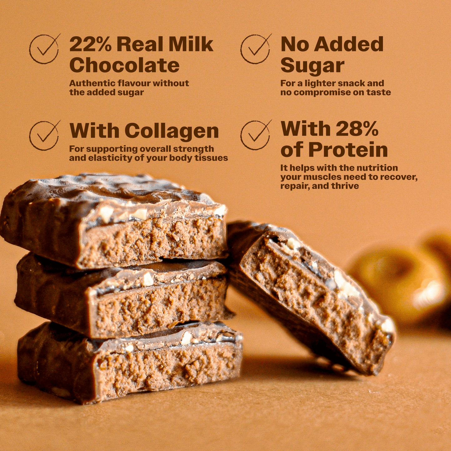 Protein Bar with Chocolate and Caramel - Oh!My Snacks