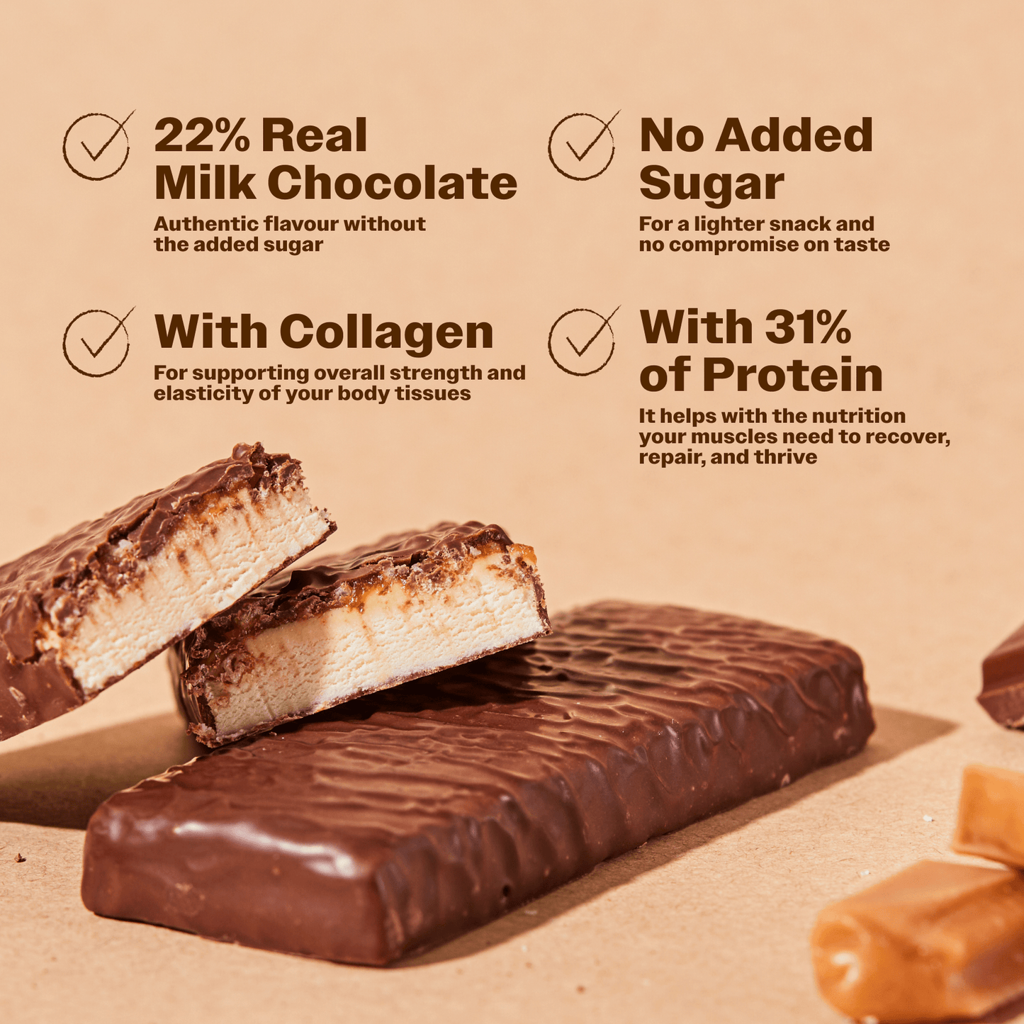 Protein Bar with Salted Caramel - Oh!My Snacks