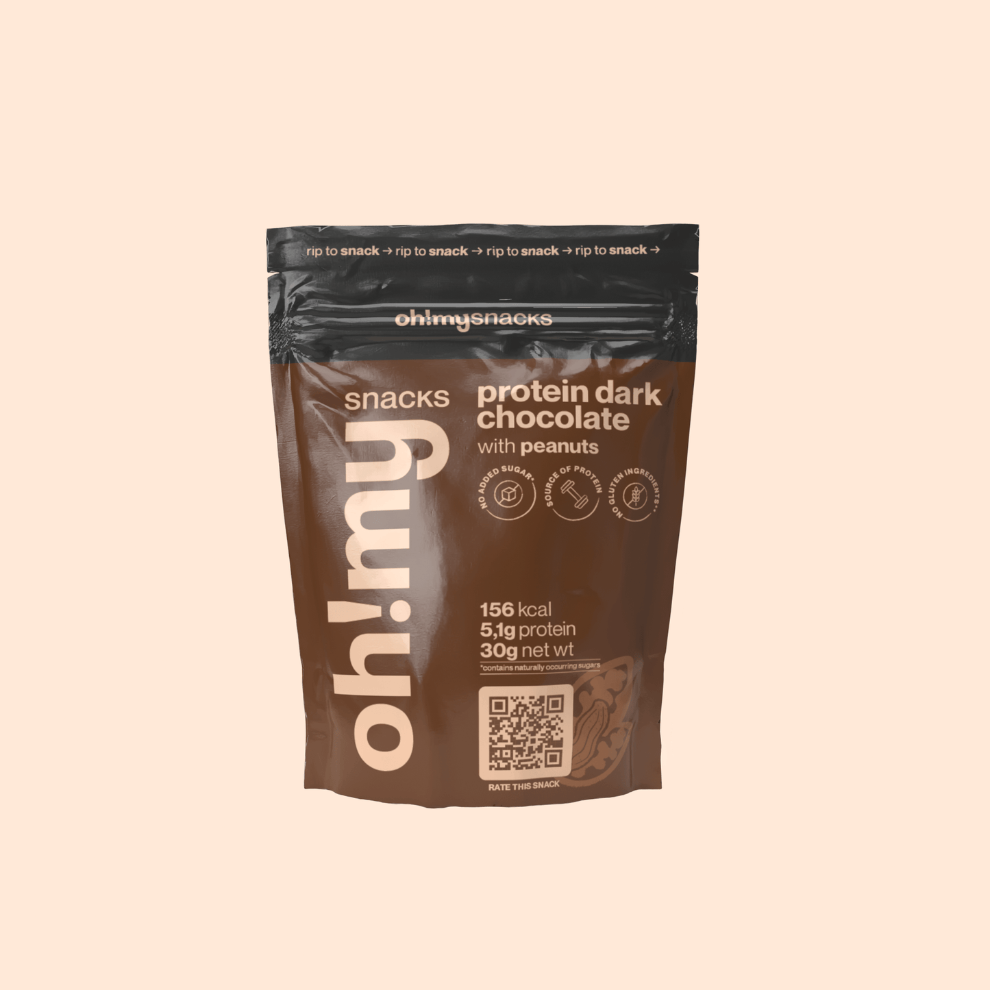 Protein Dark Chocolate with Peanuts - Oh!My Snacks