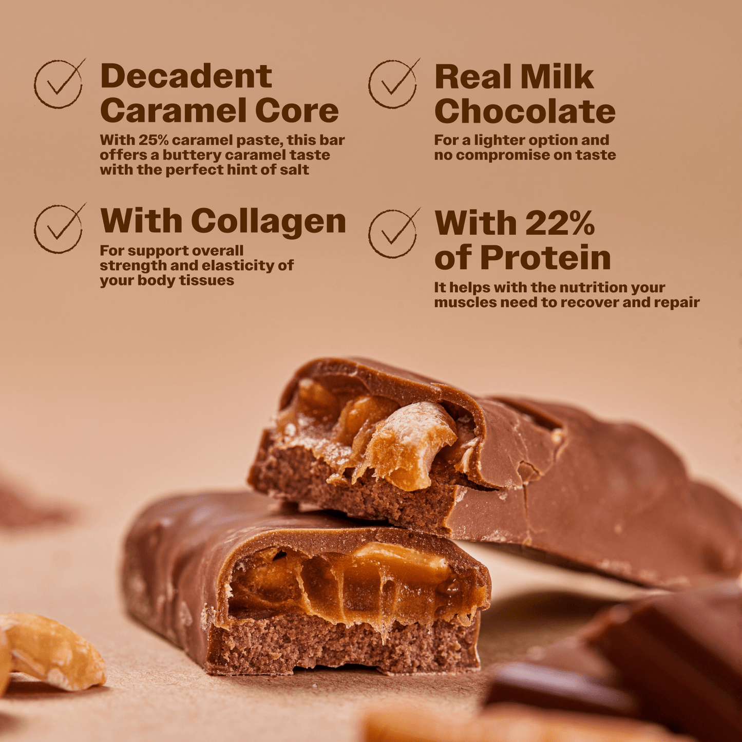 Protein Milk Chocolate with Salted Caramel - Oh!My Snacks