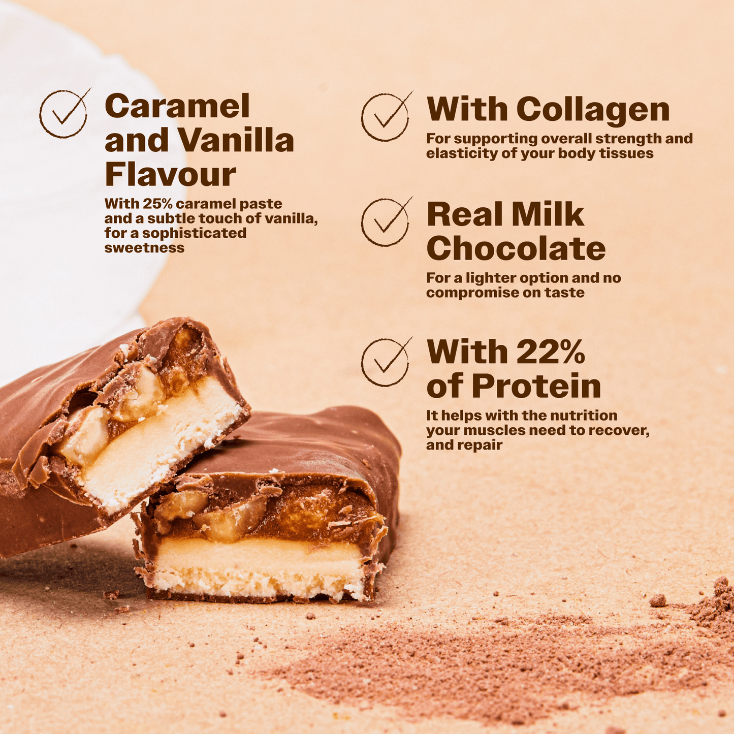 Protein Milk Chocolate with Vanilla and Caramel - Oh!My Snacks
