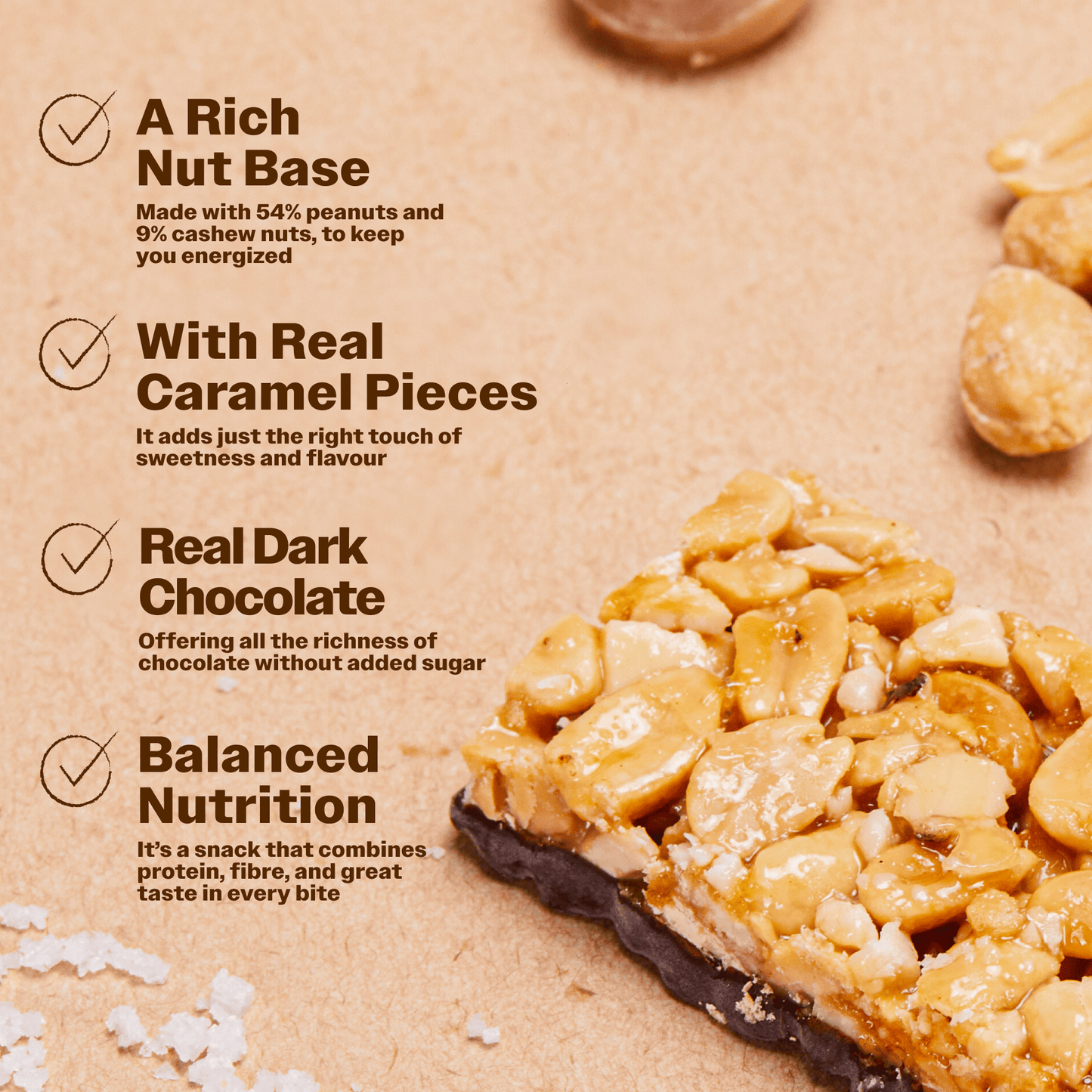 Protein Nuts Caramel and Salt Peanuts Vegan - Oh!My Snacks