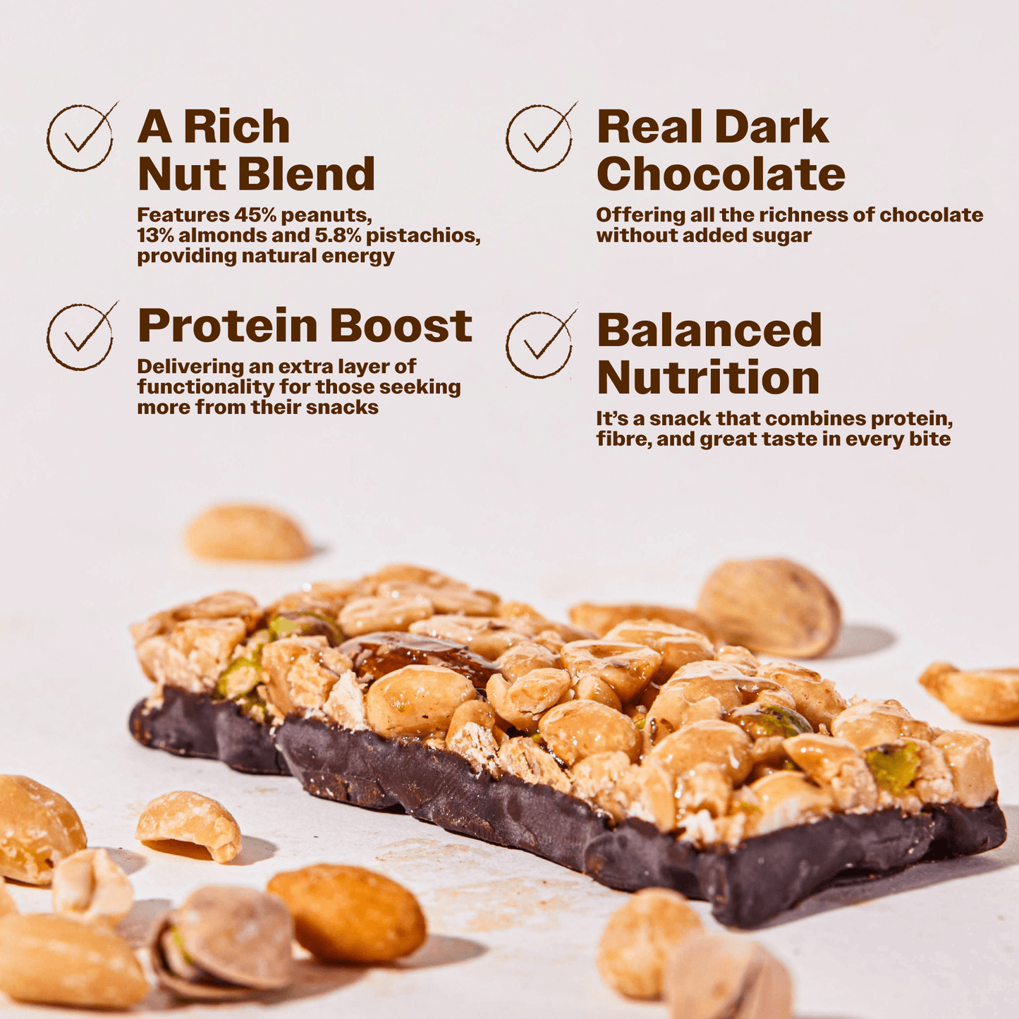 Protein Nuts Pure Mix with Dark Chocolate - Oh!My Snacks