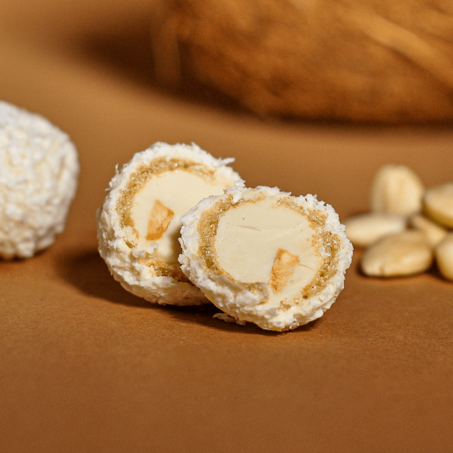 Vegan Wafer Balls with Almonds and Coconut Flakes - Oh!My Snacks