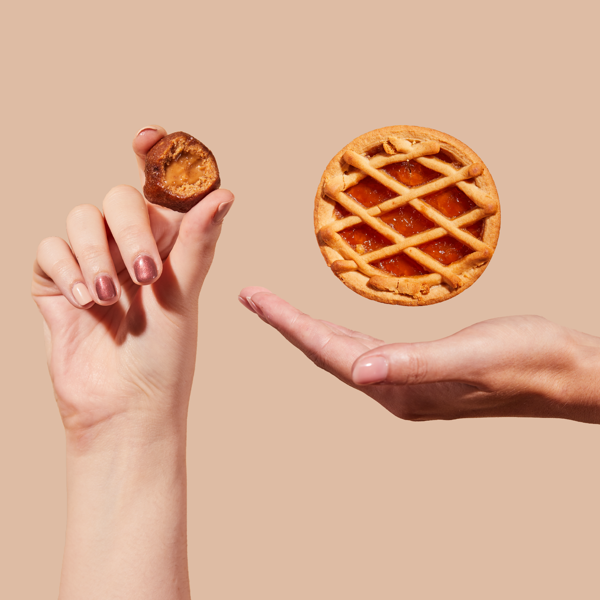 protein ball and pie consuming