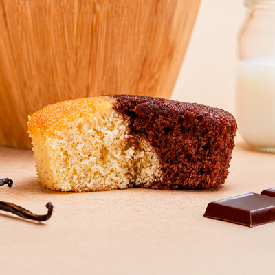Bolo de Cacau e Baunilha