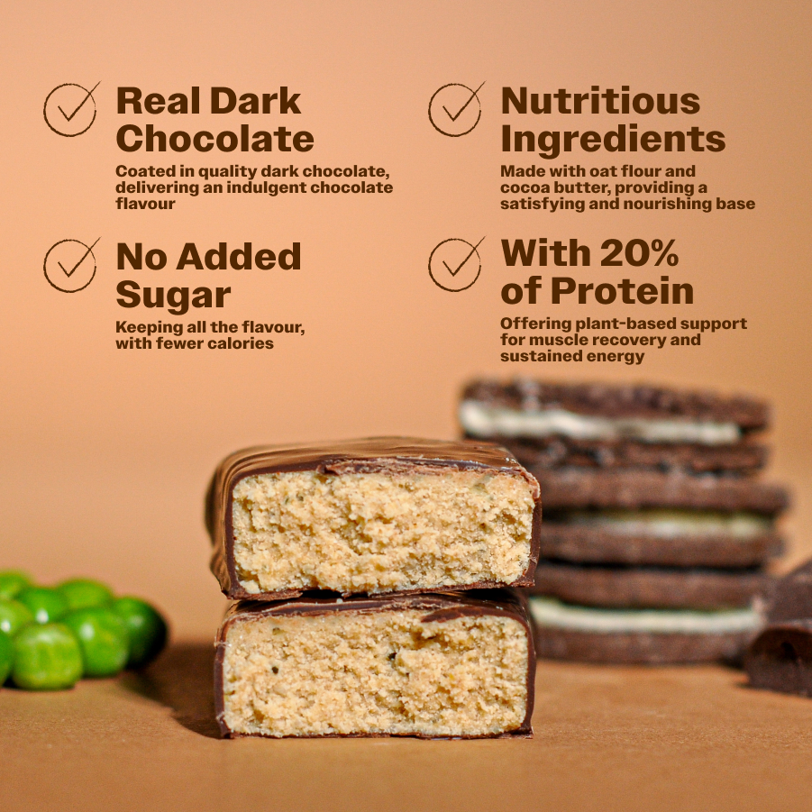 Pea Protein Bar With Cookies and Cream and Hemp Seeds