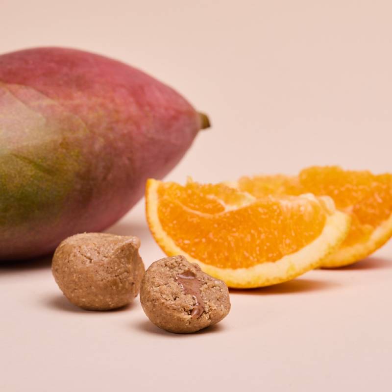 BYO Protein balls with orange and mango cream - Oh!My Snacks