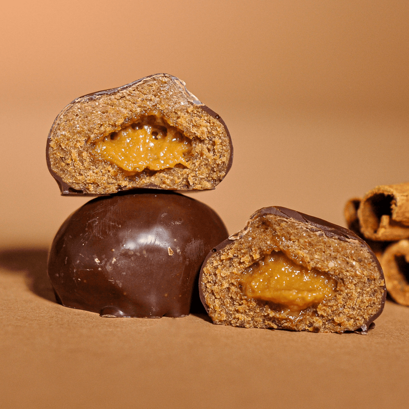 Cocoa Coated Protein Balls With Cinnamon Cream