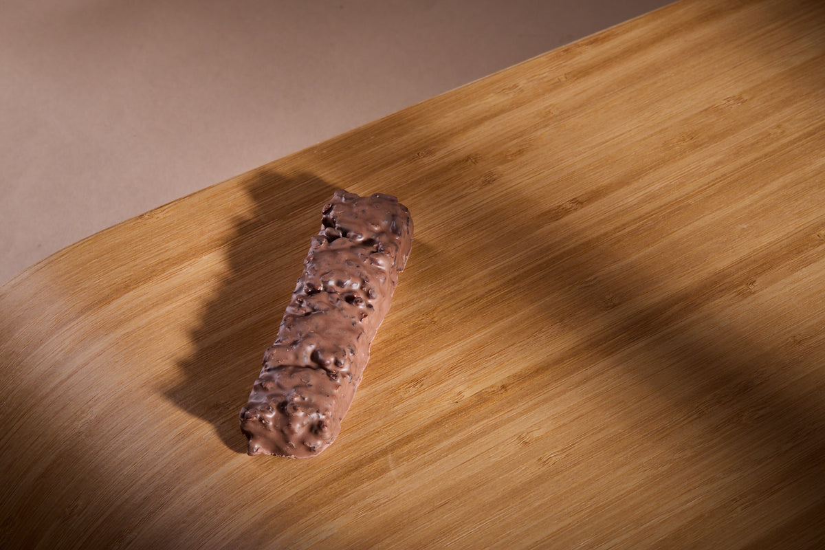 Cereal Bar Chocolate on a wooden board