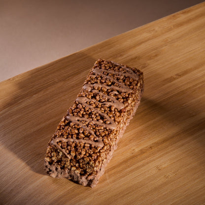 Cereal Bar Cinnamon on a wooden board