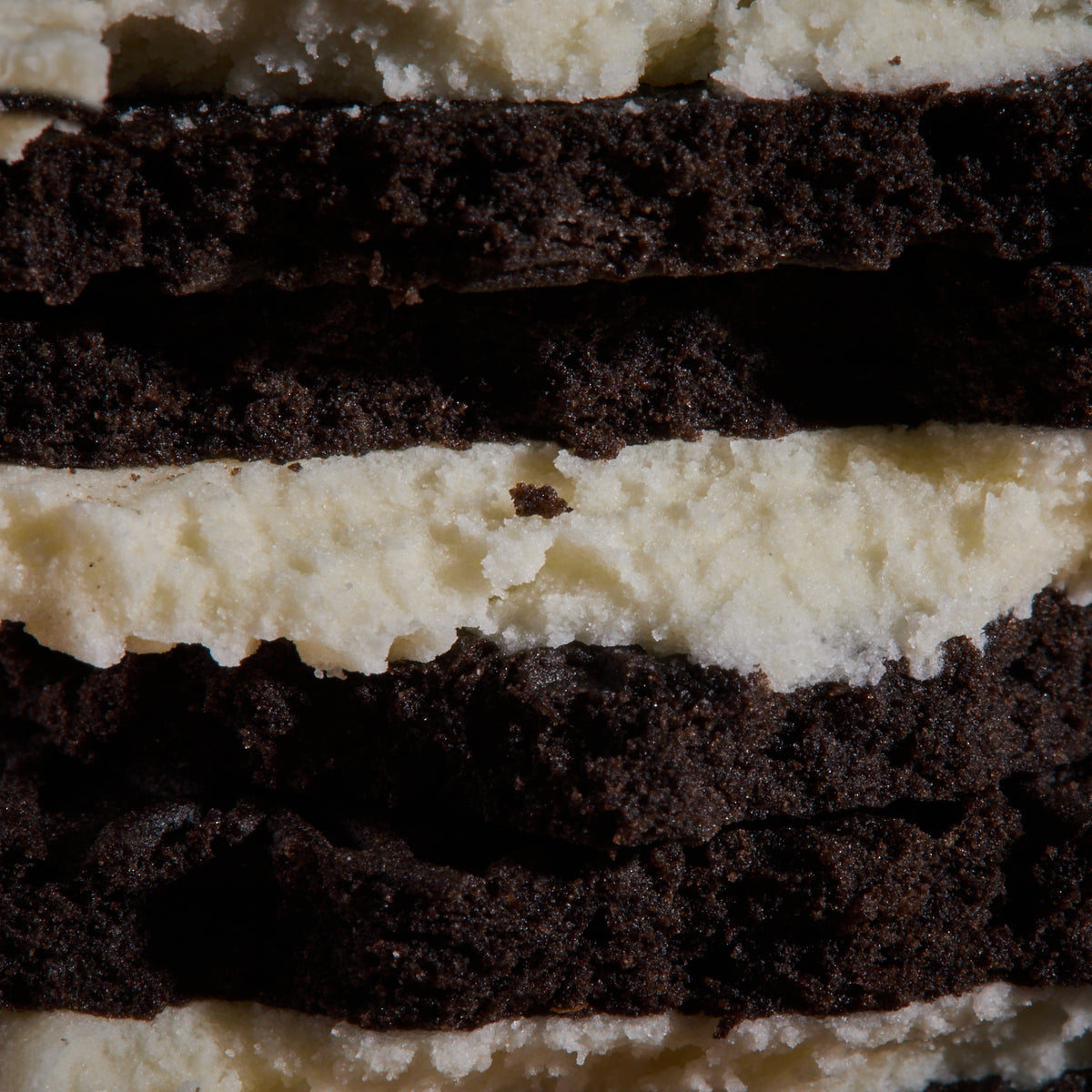 Close-up of Cocoa Cookies with Vanilla Filling