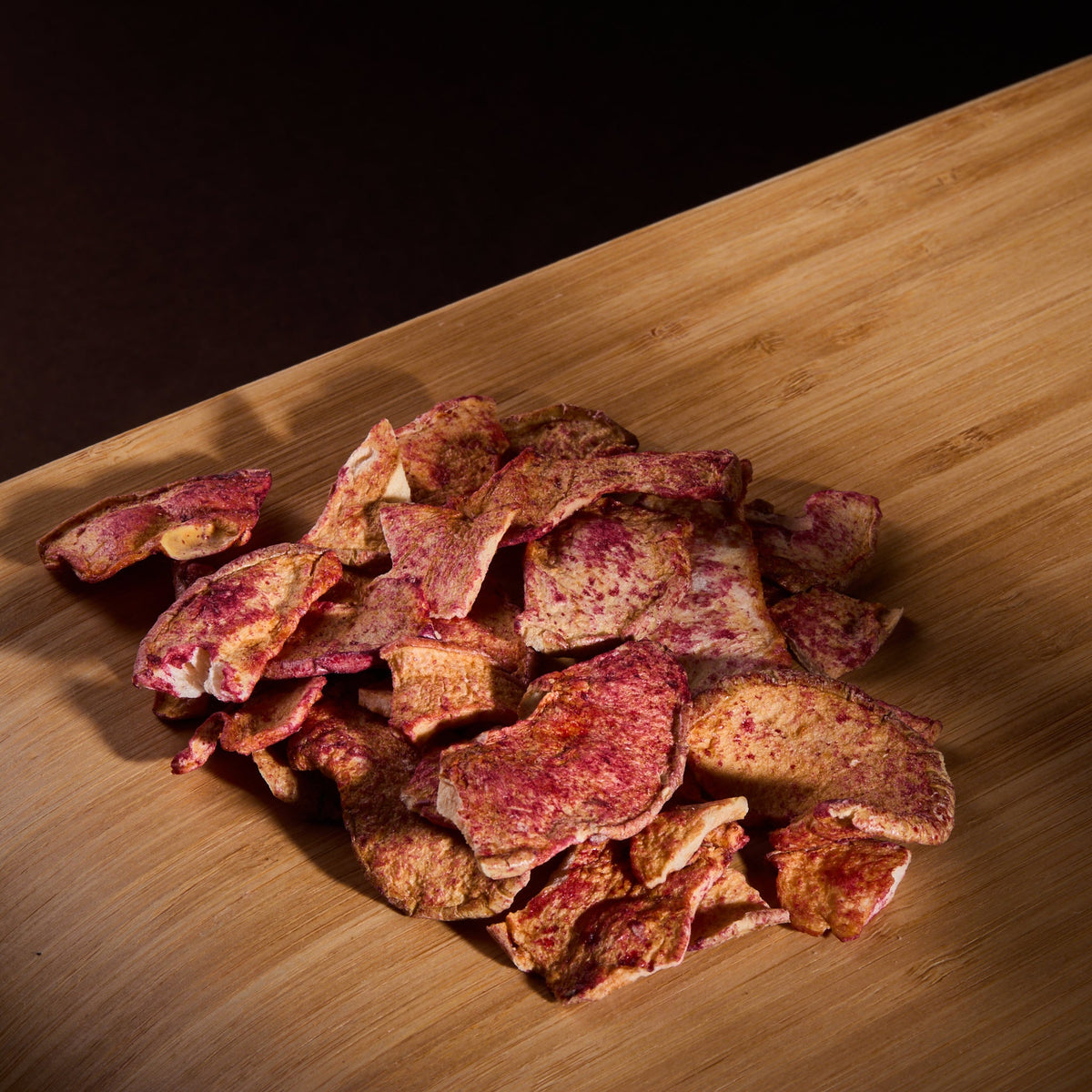 Dried Apple Forest Fruit on a wooden board