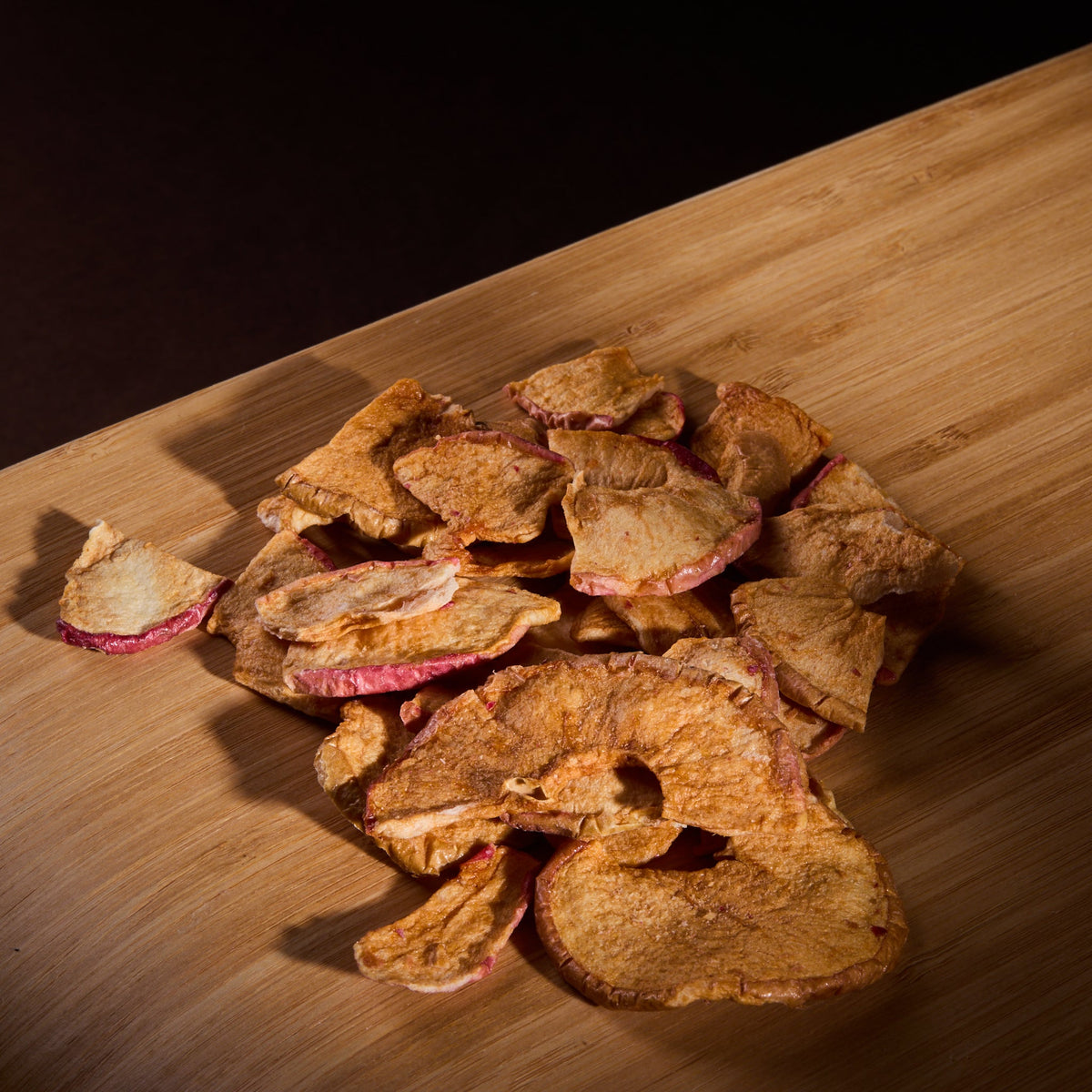 Dried Apple Passionfruit on a wooden board