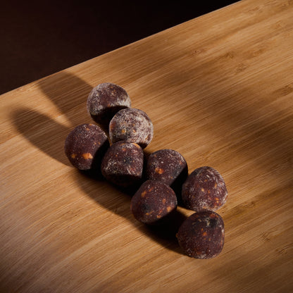 Fruit Balls Orange on a wooden board