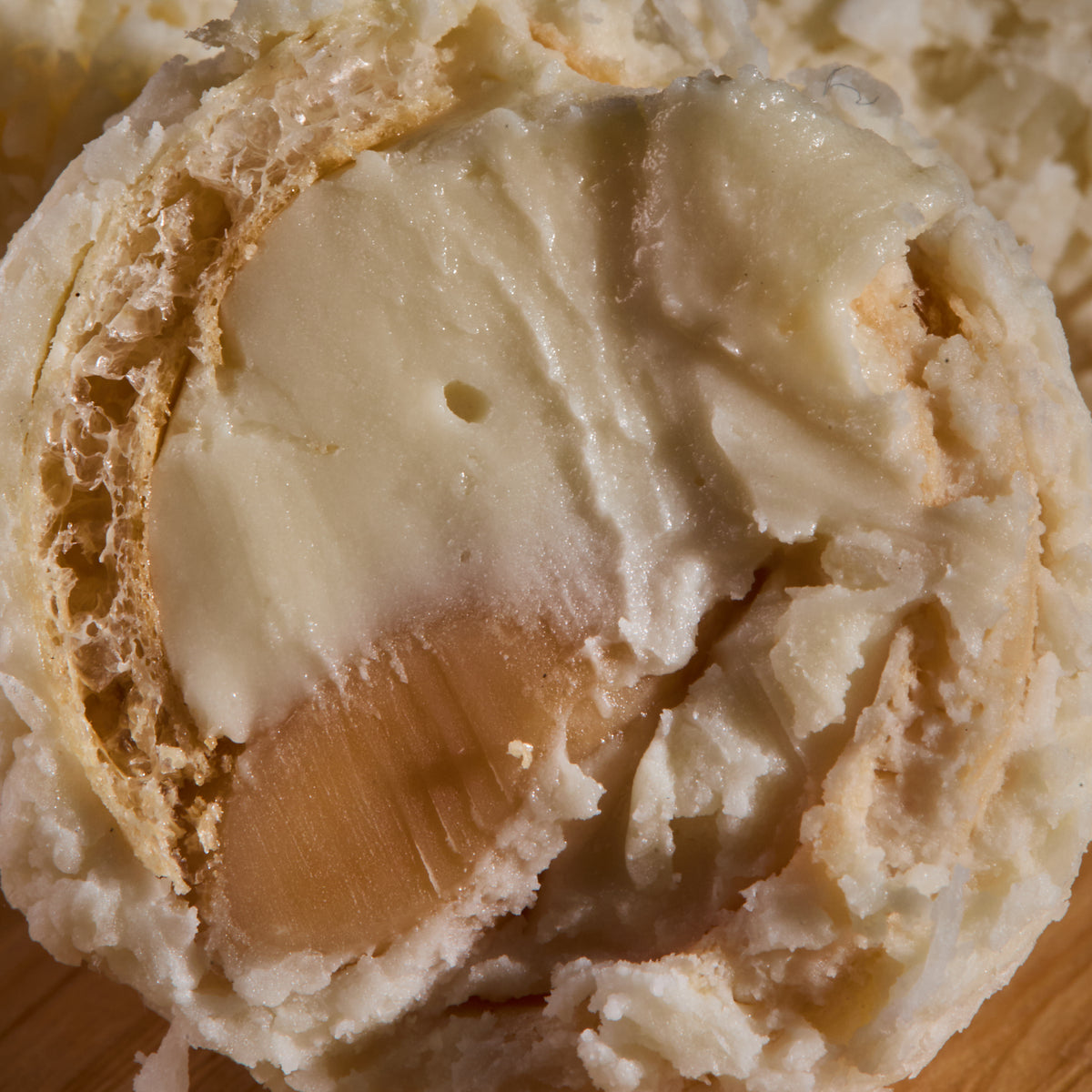 Close-up of Protein Wafer Balls Almonds and Coconut