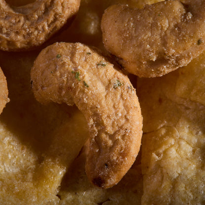 Close-up of Salty Fusion Cheese Onion Tortilla