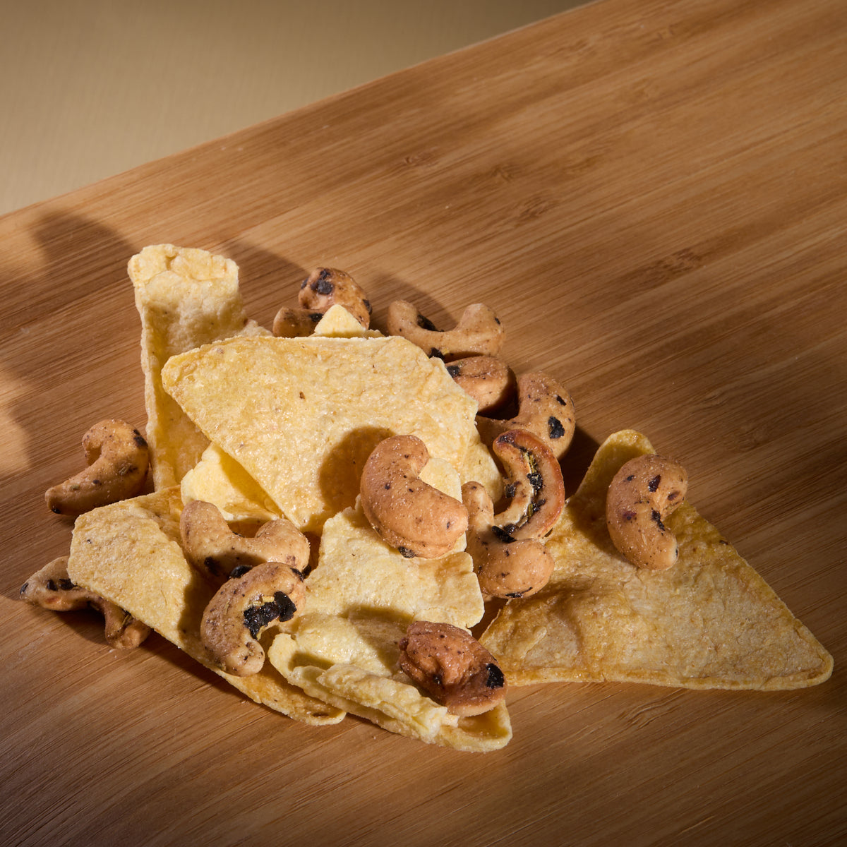 Salty Fusion Onion Olive Tortilla on a wooden board