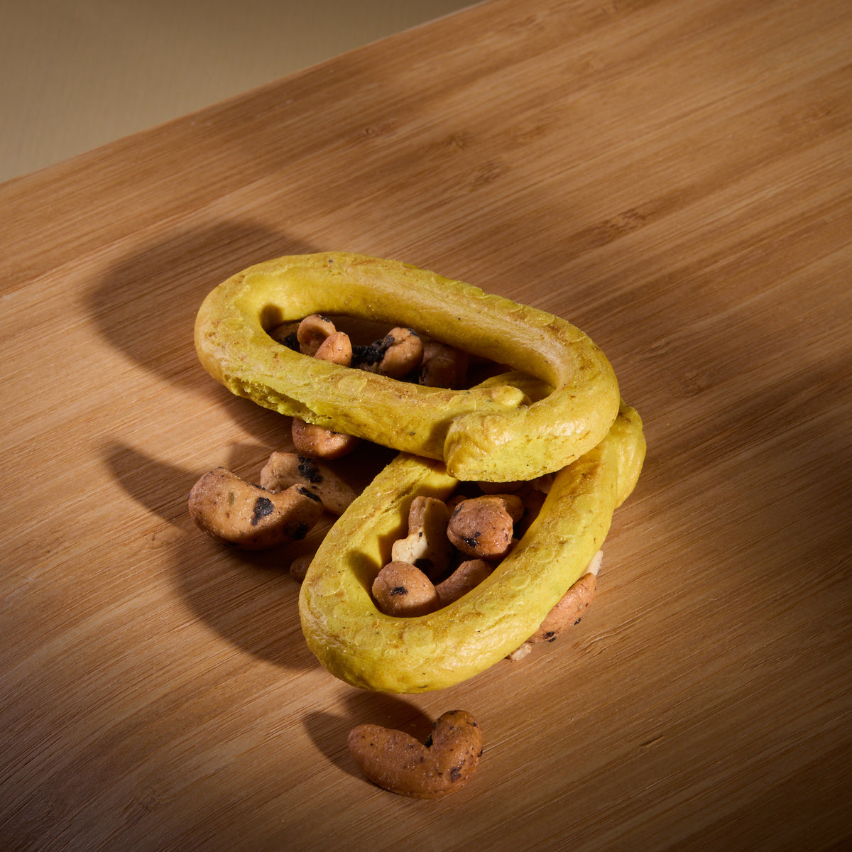 Salty Fusion Turmeric Olive on a wooden board