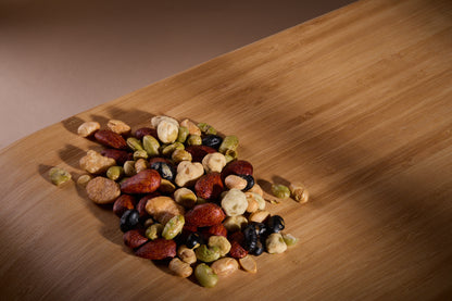 Spicy Fusion Beans Chilli Lime on a wooden board