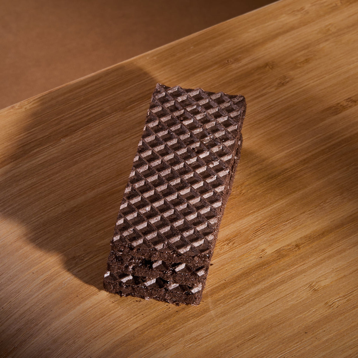 Wafers Chocolate on a wooden board