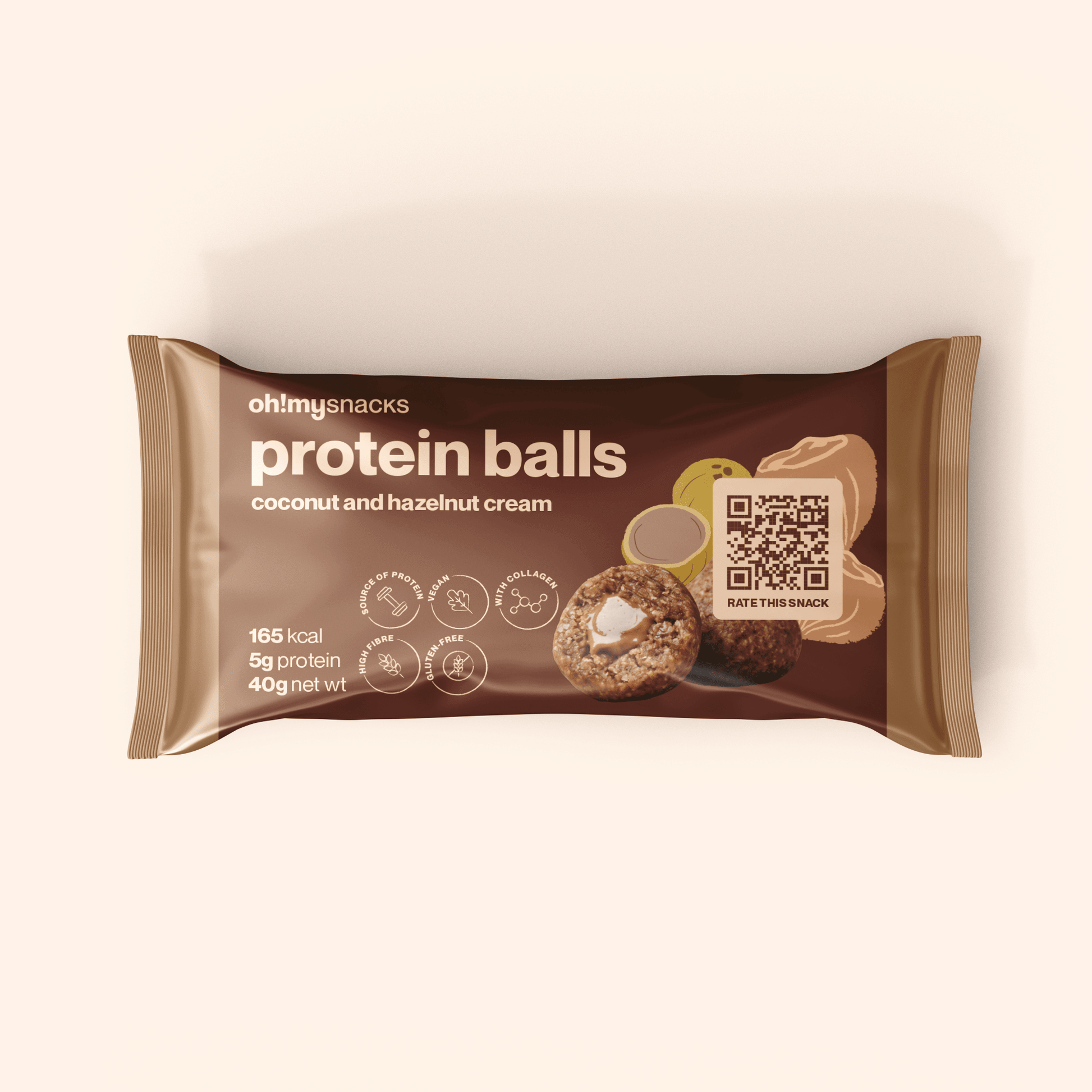 protein balls coconut and hazelnut cream - Oh!My Snacks