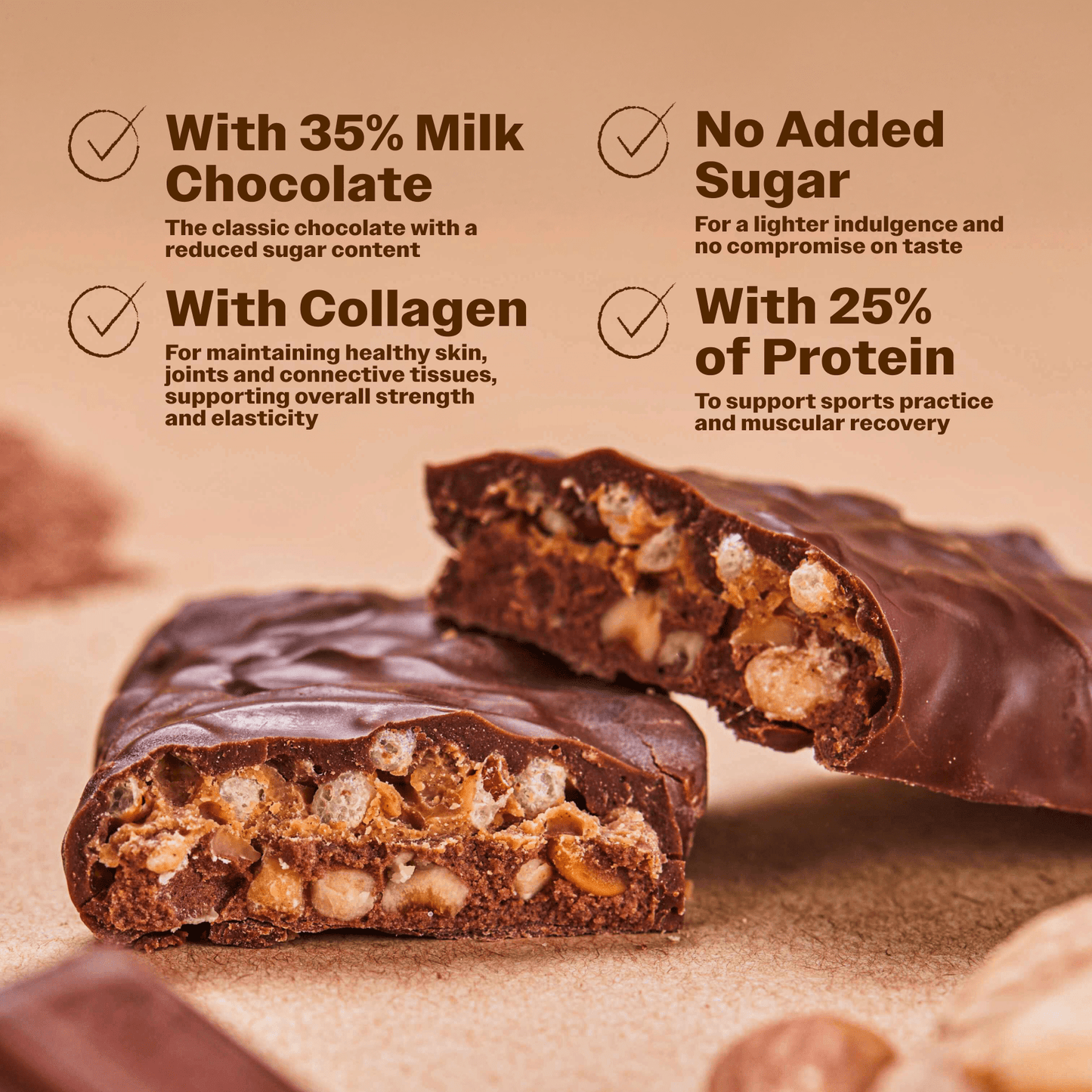 Protein Bar with Deluxe Chocolate - Oh!My Snacks