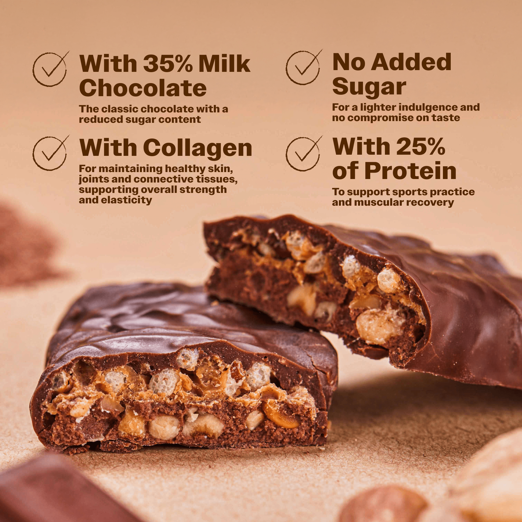 Protein Bar with Deluxe Chocolate - Oh!My Snacks