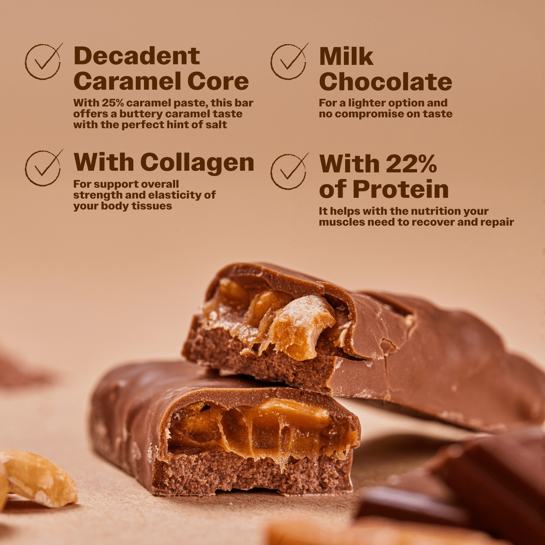 Protein Milk Chocolate Salted Caramel - Oh!My Snacks
