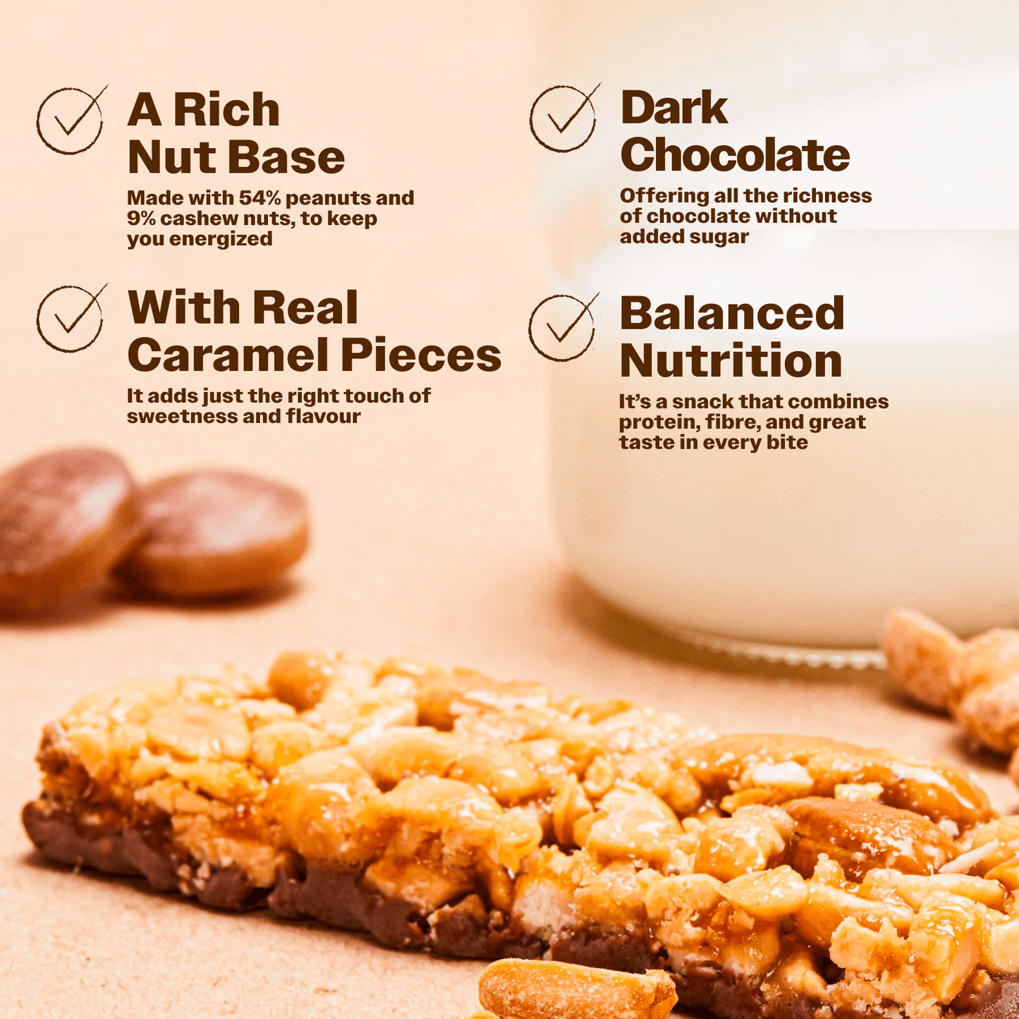 Protein Nuts Caramel and Salt Peanuts Vegan - Oh!My Snacks