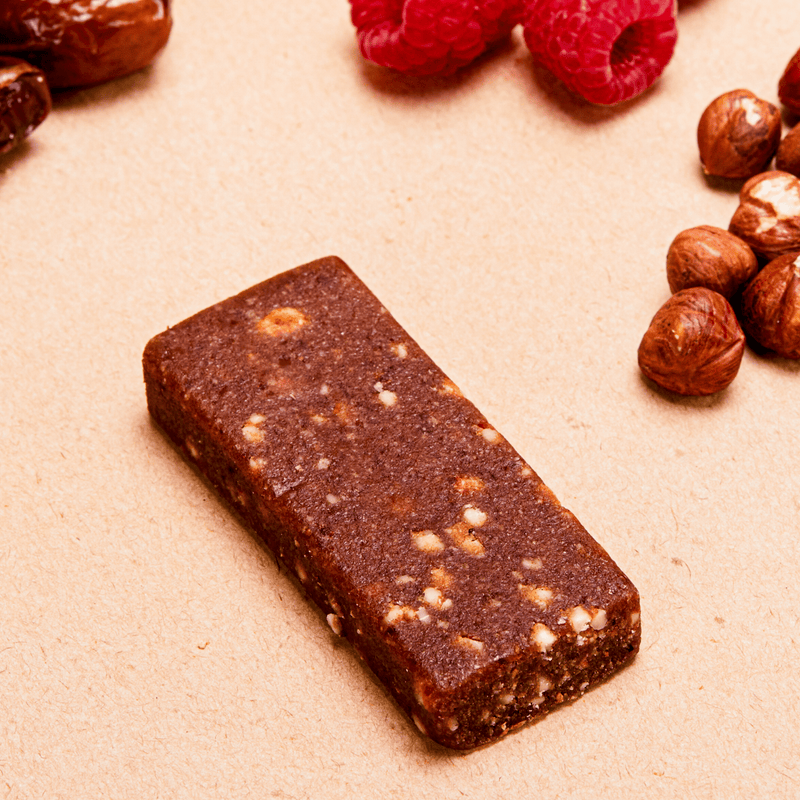 Raw Protein Bar with Nuts and Red Berries
