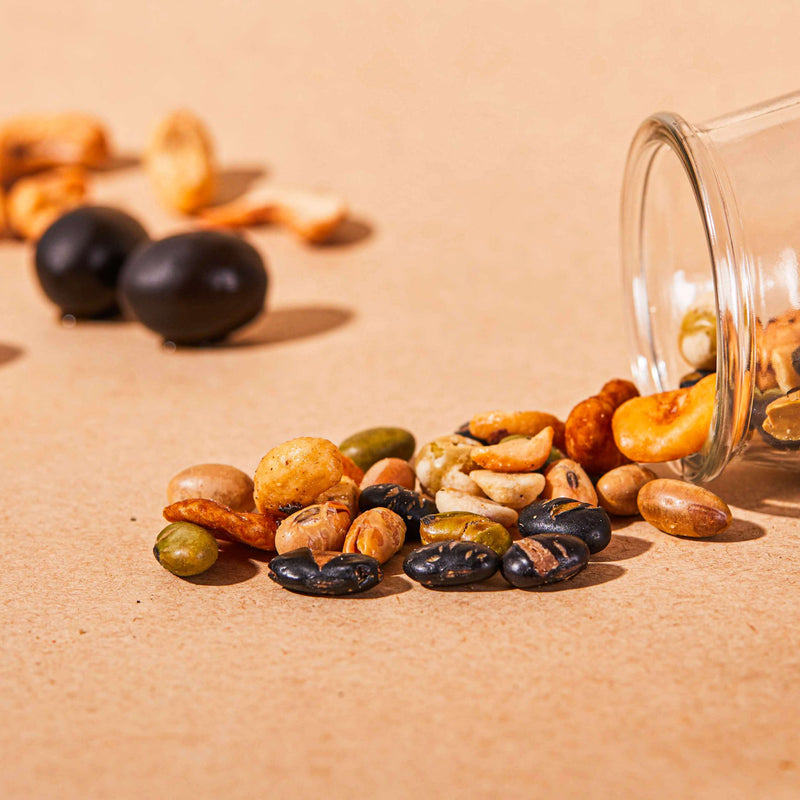 salty fusion beans and olive cashews