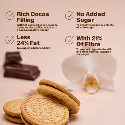 vanilla sandwich cookies with cocoa filling - Oh!My Snacks