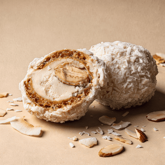 Vegan Wafer Balls with Almonds and Coconut Flakes - Oh!My Snacks